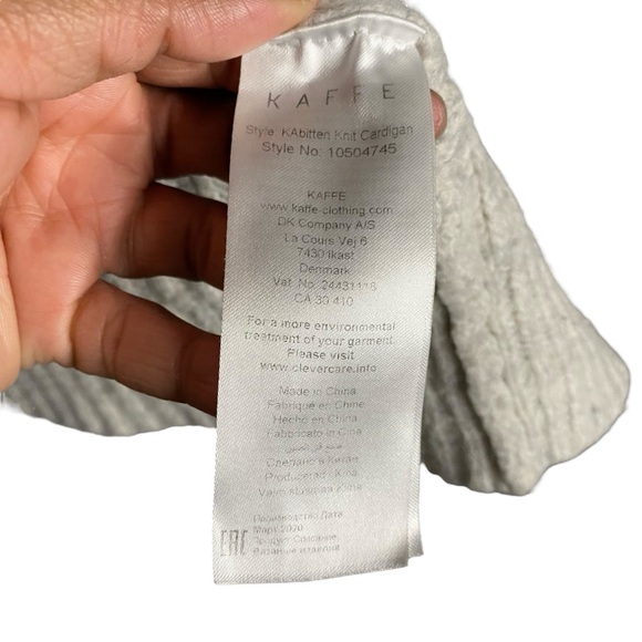 Kaffe Women's Light Gray Open Front Knit Cardigan - Picture 6 of 9